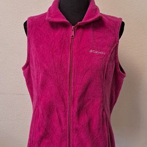 Columbia Women's Rose Pink Full Zip Mock Neck Basic Vest Jacket Size Medium